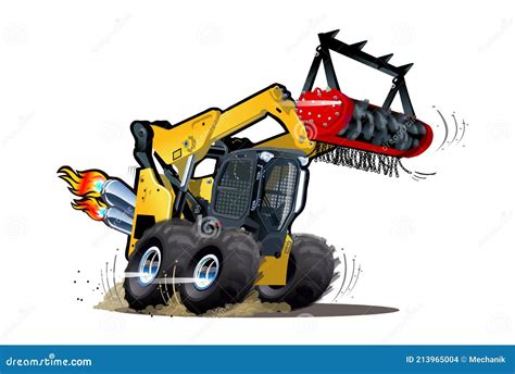 tree mulcher skid steer cartoon drawing|skid steer drawings.